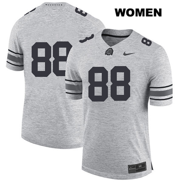 Ohio State Buckeyes Women's Jeremy Ruckert #88 Gray Authentic Nike No Name College NCAA Stitched Football Jersey HM19U12YC